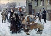 Erik Henningsen Sat ud oil painting